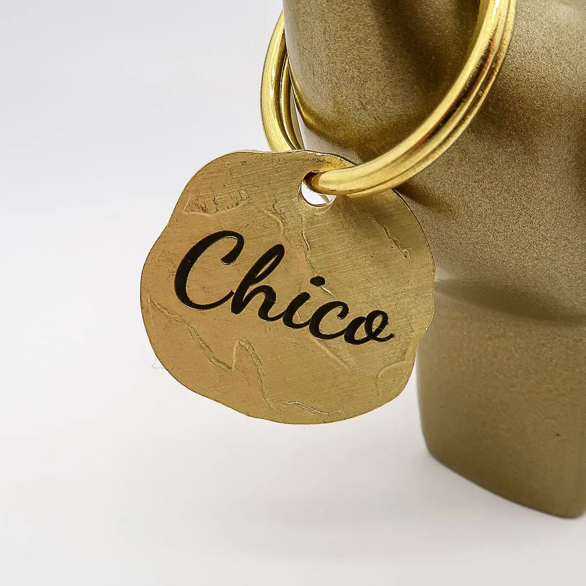 Extravagante Vintage Hundemarke mit Gravur personalisiert, Material Messing, 25mm - Medikratz