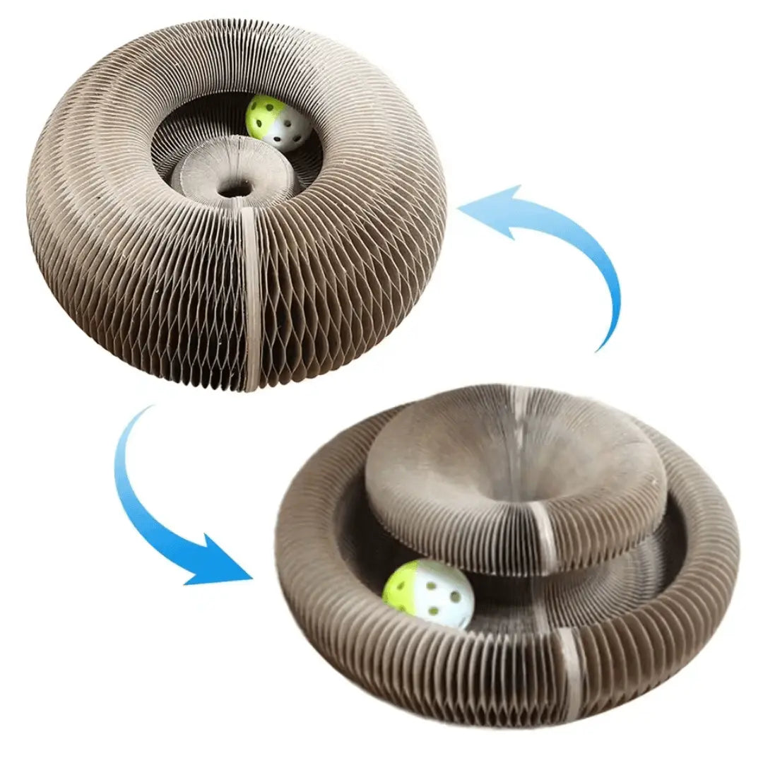 KATZEN GLÜCK Kratztunnel - Flexibel, Katzenspielzeug, Krallenpflege, Beschäftigung - Medikratz