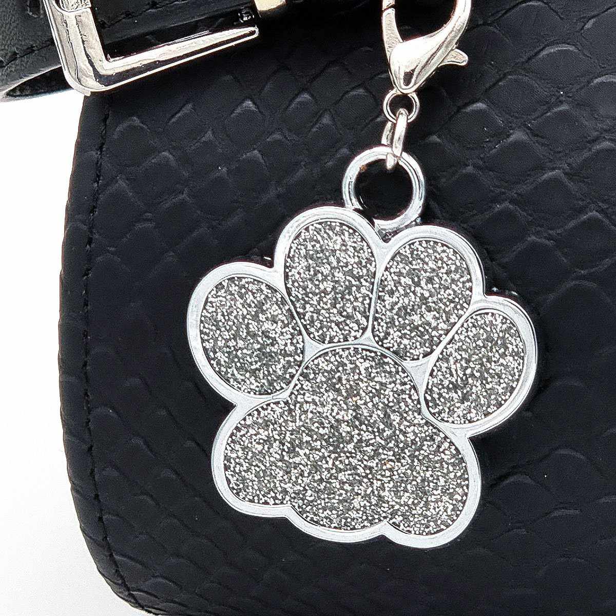 Personalisierte Hundemarke in Pfötchenform – Metallmarke mit kostenloser Gravur für Hunde & Katzen – Glitzernde Farben, verschiedene Größen und Designs - Medikratz