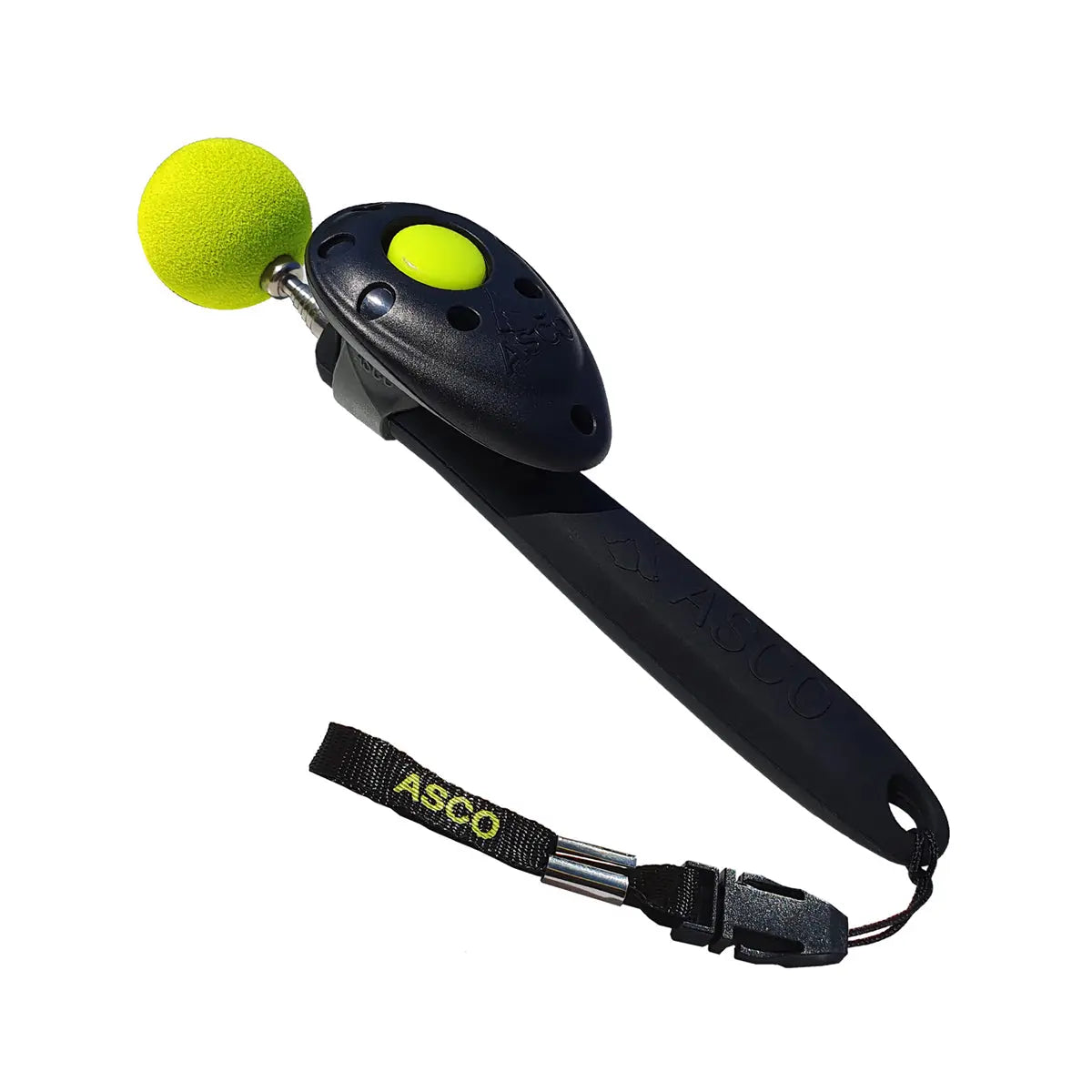 ASCO ClickStick - Target Stick mit abnehmbarem Premium Clicker - Target Stab für Hunde Katzen Clickertraining - Targetstick ausziehbar mit extra Klicker - Targetstab für Target-Training - Medikratz 