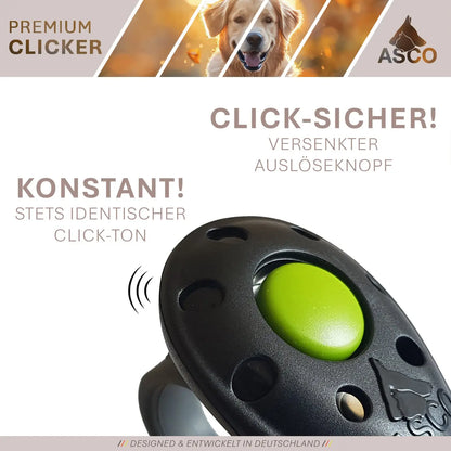 ASCO Finger Clicker – Clickertraining Premium Klicker für Hunde, Katzen, Pferde - Medikratz 