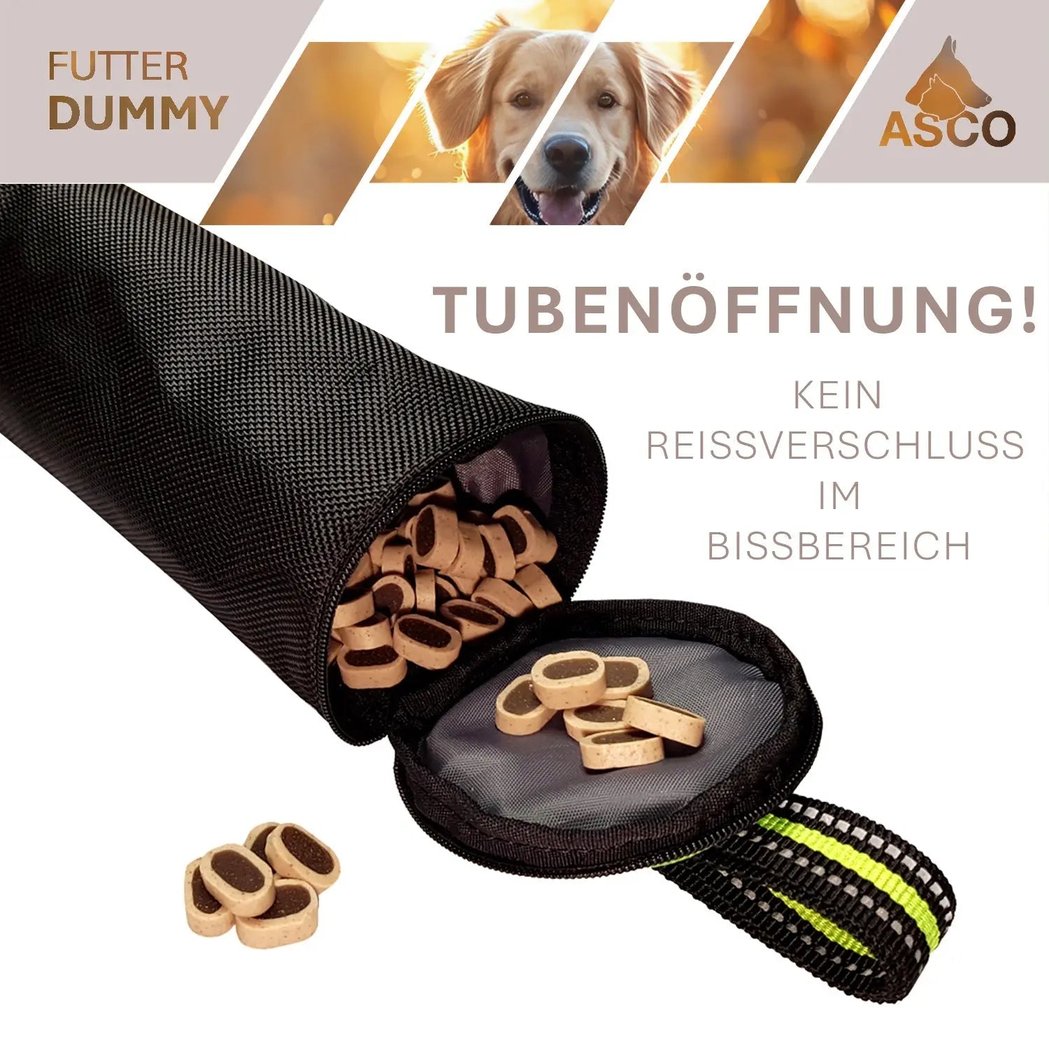 ASCO Hundedummy – Apportier- und Snack-Dummy (21x7 cm) - Medikratz 