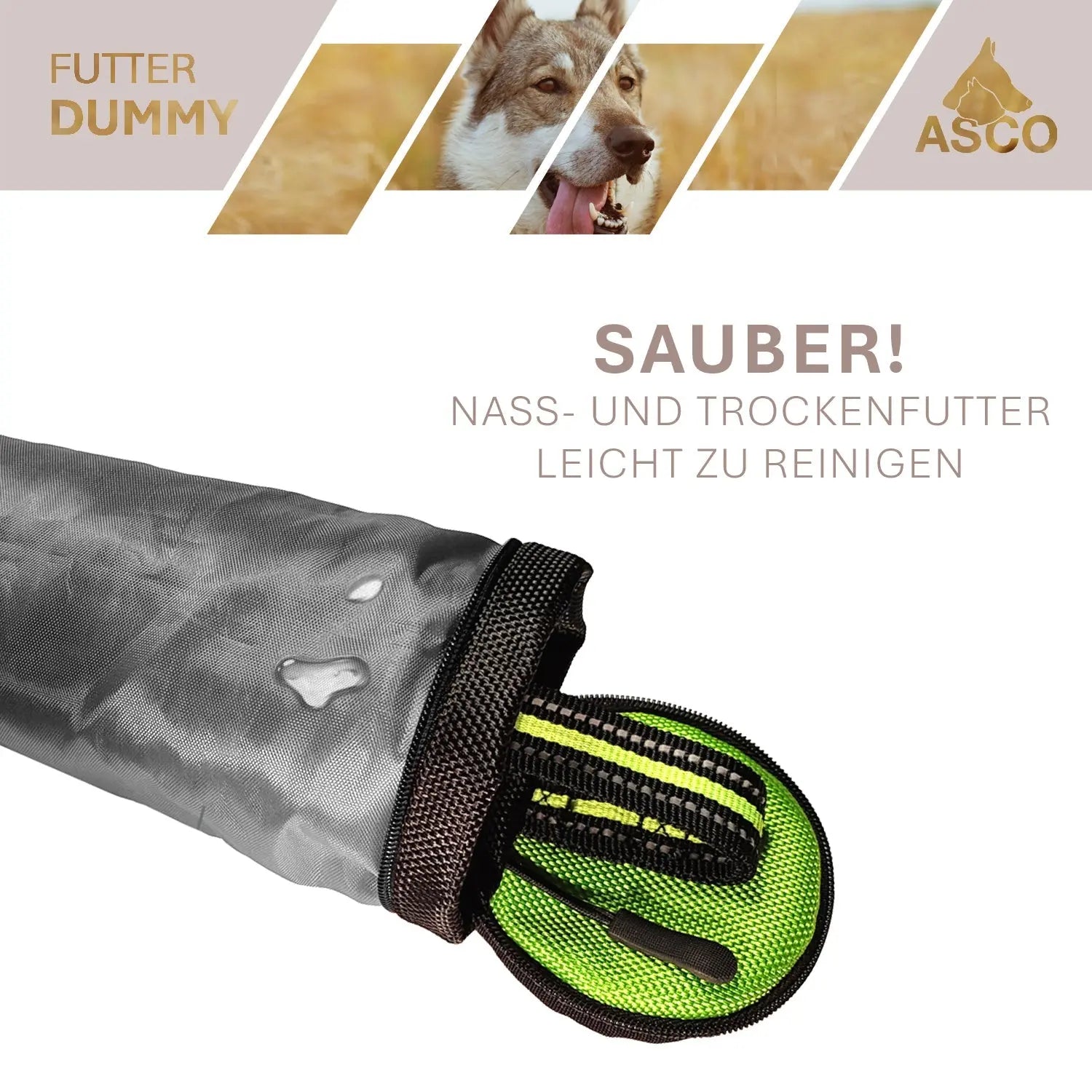 ASCO Hundedummy – Apportier- und Snack-Dummy (21x7 cm) - Medikratz 