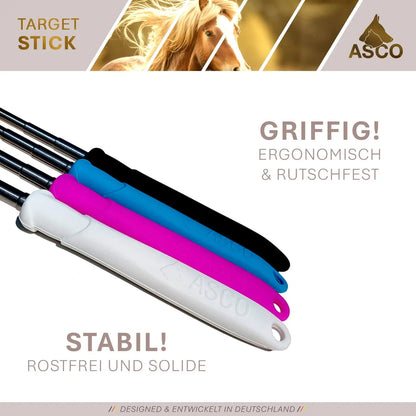 ASCO Target Stick - Target Stab für Hunde Katzen Targettraining - Targetstick ausziehbar mit Softball - Edelstahl Targetstab mit Teleskopfunktion - Medikratz 