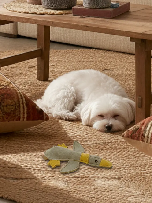 BUDDY. Hundespielzeug aus Leder "Kleine Ente" - Medikratz 
