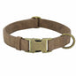 Edles Hundehalsband im Vintagelook mit Messingschnalle und kostenloser Gravur Name und Telefon - Medikratz 