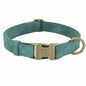Edles Hundehalsband im Vintagelook mit Messingschnalle und kostenloser Gravur Name und Telefon - Medikratz 