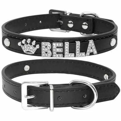 Edles Hundehalsband personalisiert mit Glitzersteinen + Symbol - Medikratz 