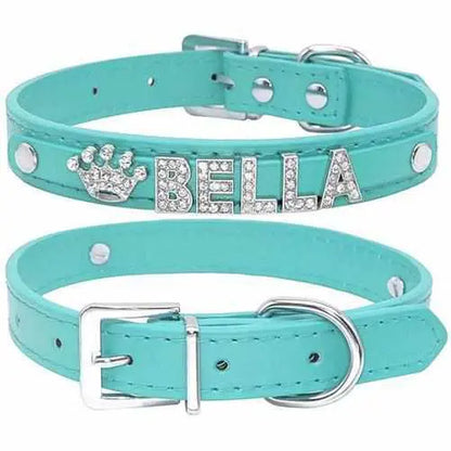 Edles Hundehalsband personalisiert mit Glitzersteinen + Symbol - Medikratz 