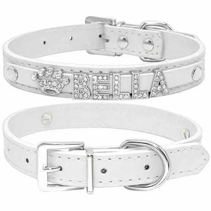 Edles Hundehalsband personalisiert mit Glitzersteinen + Symbol - Medikratz 