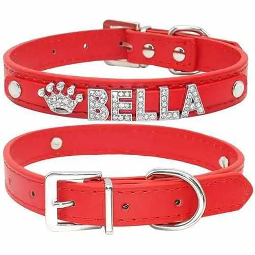 Edles Hundehalsband personalisiert mit Glitzersteinen + Symbol - Medikratz 