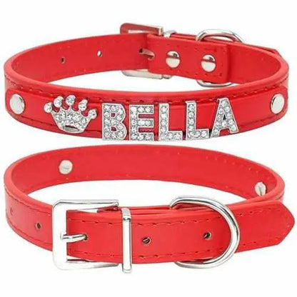 Edles Hundehalsband personalisiert mit Glitzersteinen + Symbol - Medikratz 
