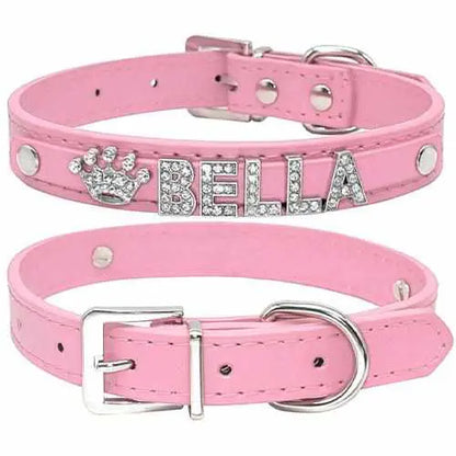 Edles Hundehalsband personalisiert mit Glitzersteinen + Symbol - Medikratz 