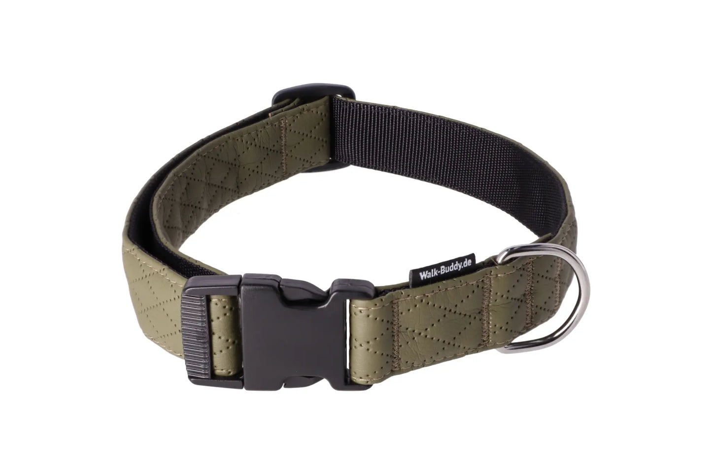 Halsband Khakigrün In Nylon Längenverstellbar Im Rautendesign - Medikratz 