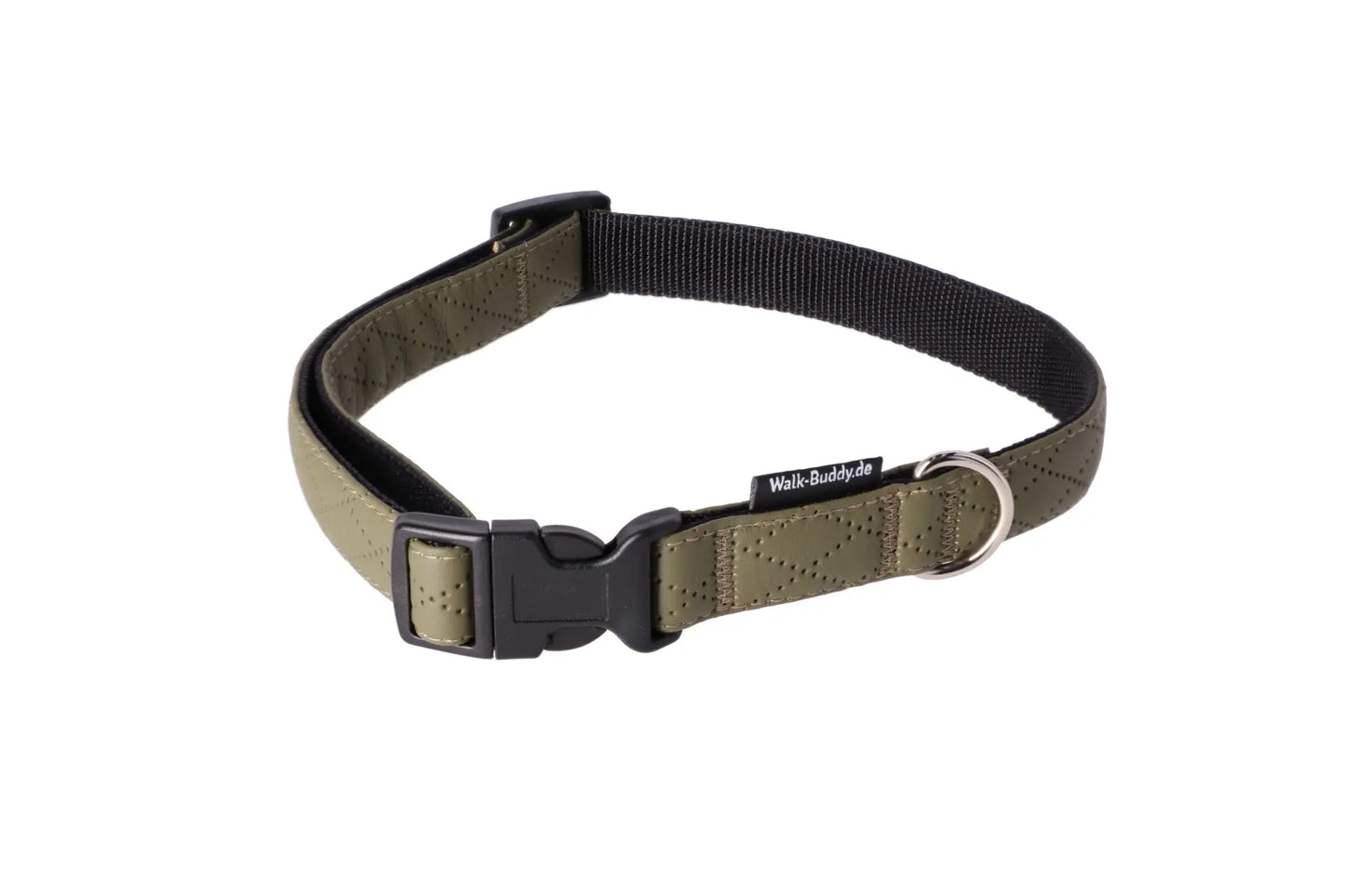 Halsband Khakigrün In Nylon Längenverstellbar Im Rautendesign - Medikratz 