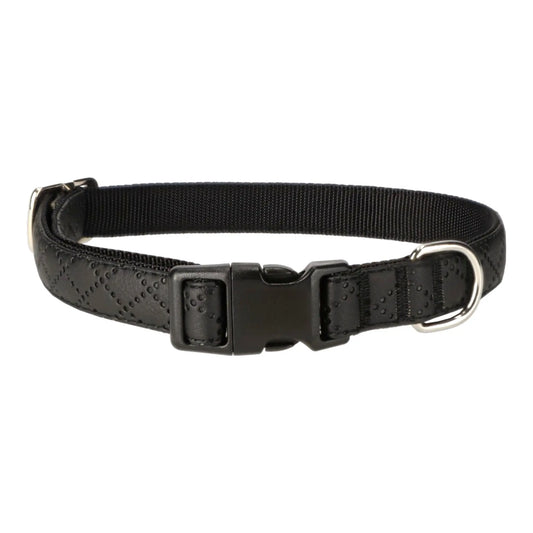Halsband Schwarz Aus Nylon Längenverstellbar Im Rautendesign - Medikratz 