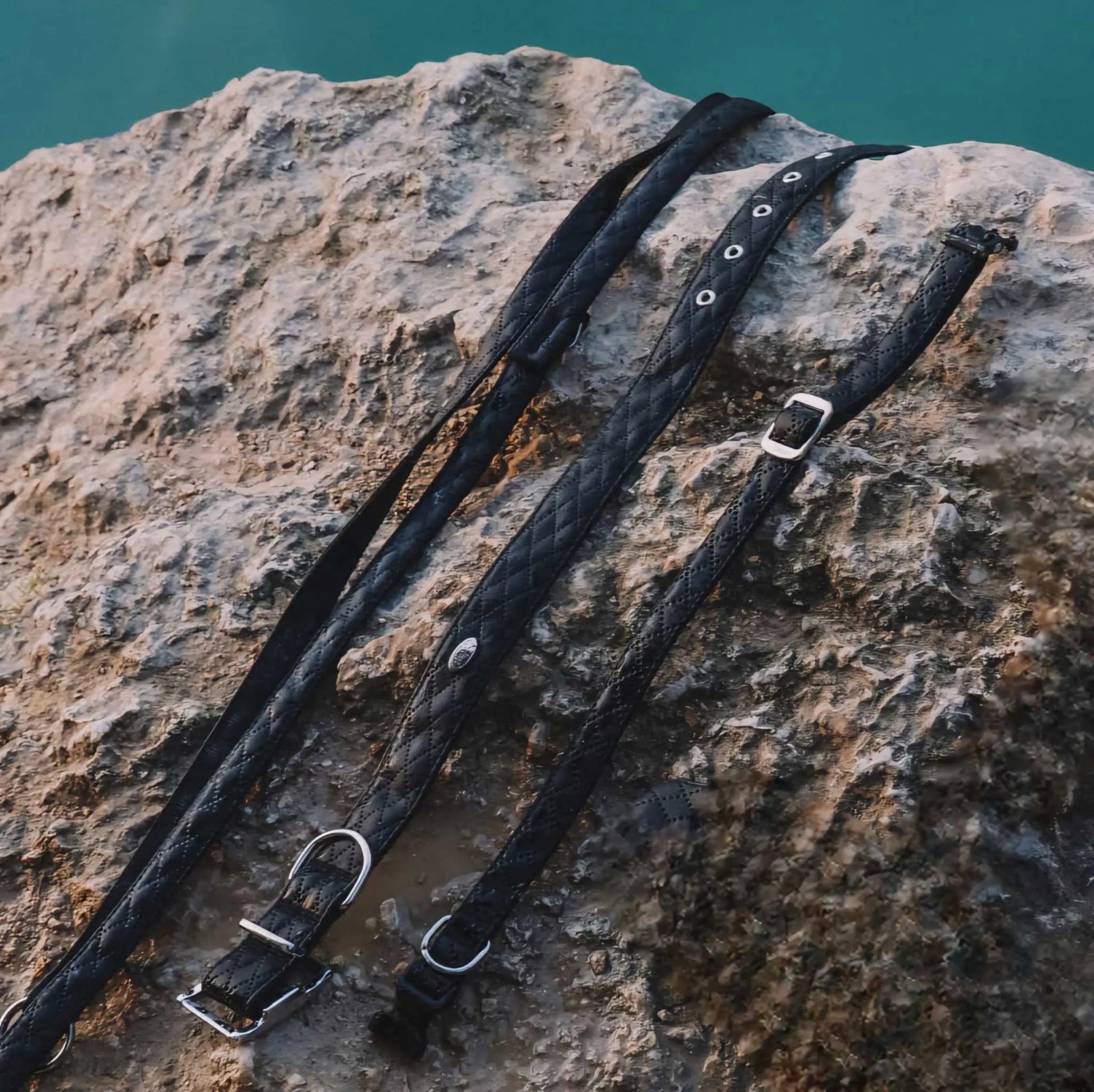 Halsband Schwarz Aus Nylon Längenverstellbar Im Rautendesign - Medikratz 