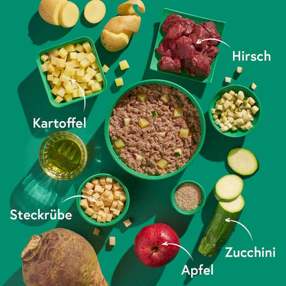 Hirsch mit Kartoffeln & Steckrüben FRED & FELIA