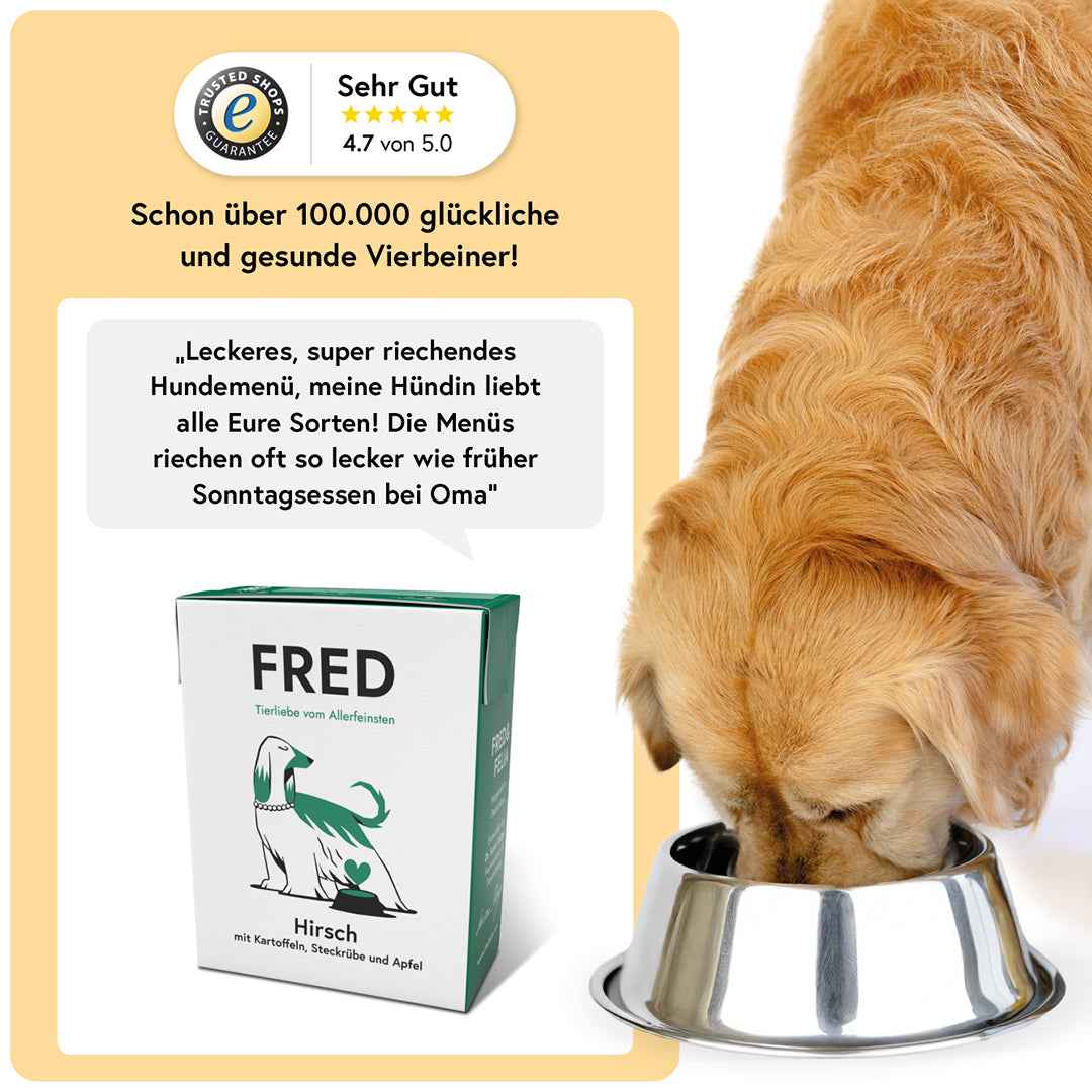 Hirsch mit Kartoffeln & Steckrüben FRED & FELIA