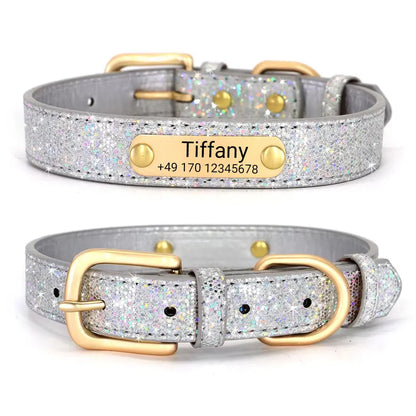 Hundehalsband "Tiffany" mit Namen und Telefon personalisiert. Lasergravur inklusive. - Medikratz 