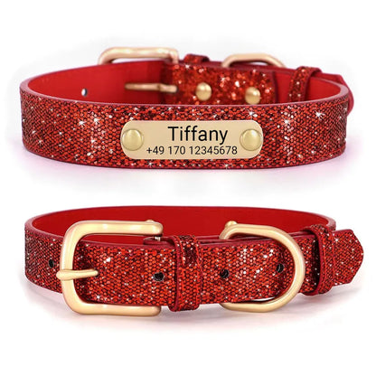 Hundehalsband "Tiffany" mit Namen und Telefon personalisiert. Lasergravur inklusive. - Medikratz 