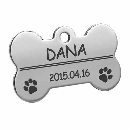 Personalisierte Hundemarke Knochenform – Individuell gravierte Metallmarke für Hunde & Katzen – Robustes Material, verschiedene Größen & Farben - Medikratz 