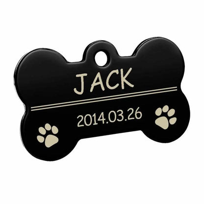 Personalisierte Hundemarke Knochenform – Individuell gravierte Metallmarke für Hunde & Katzen – Robustes Material, verschiedene Größen & Farben - Medikratz 