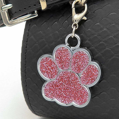 Personalisierte Hundemarke in Pfötchenform – Metallmarke mit kostenloser Gravur für Hunde & Katzen – Glitzernde Farben, verschiedene Größen und Designs - Medikratz 