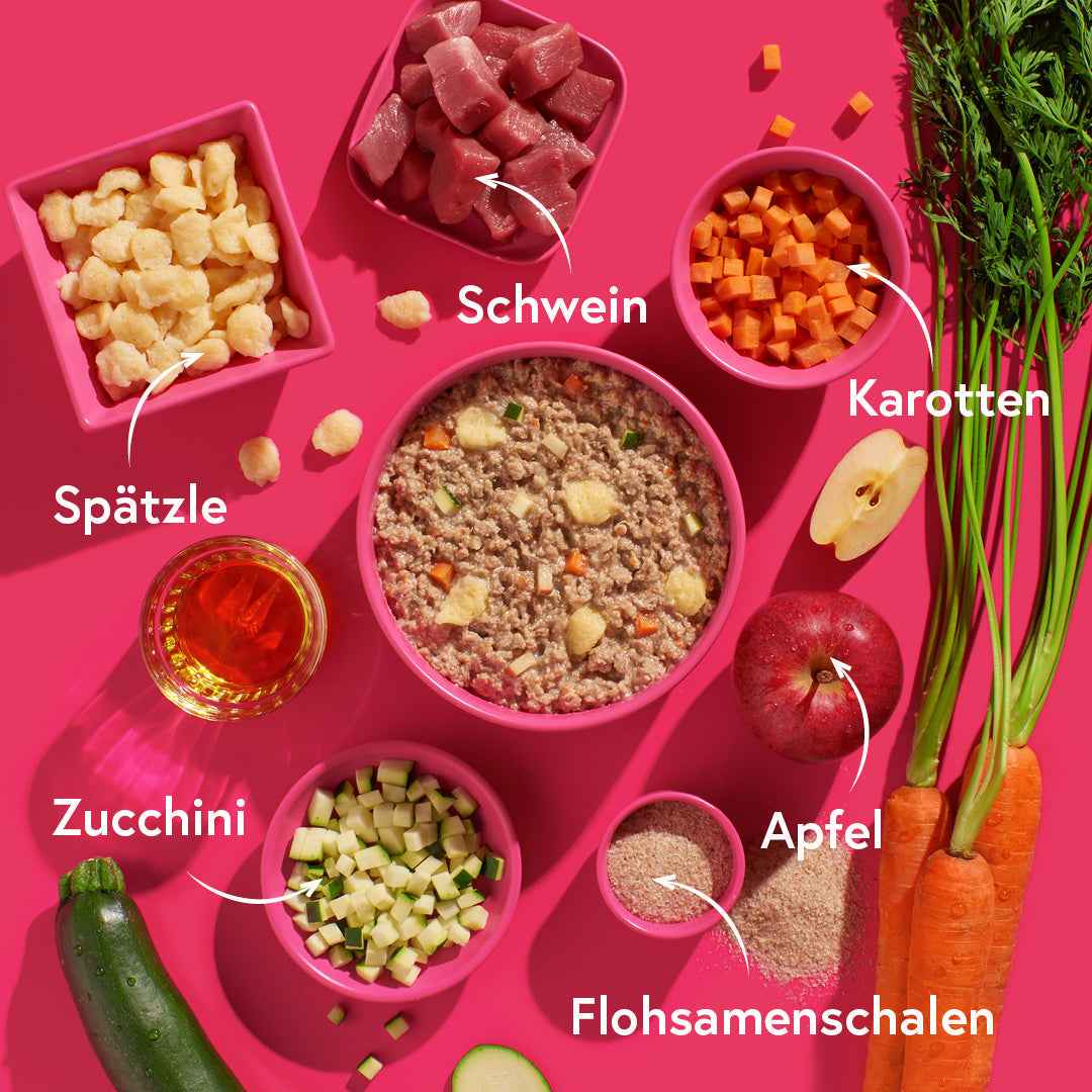 Schwein mit Spätzle FRED & FELIA