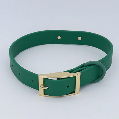 Wasserfestes Biothane Hundehalsband "Baxter" mit Gravur – Name & Telefonnummer – Outdoor – Grün oder Schwarz – S, M, L - Medikratz 